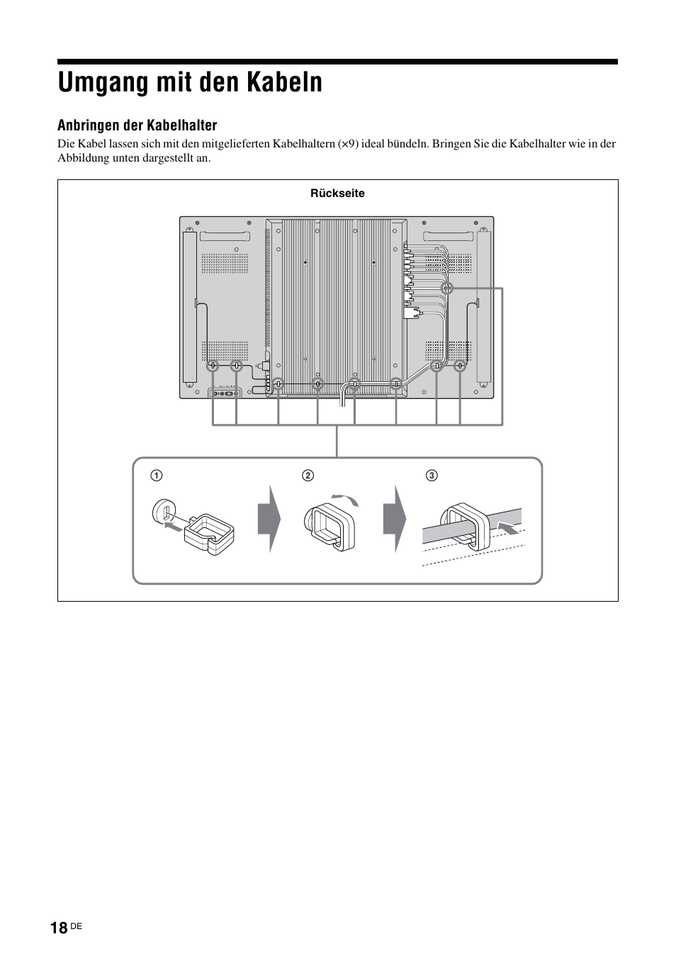 Umgang mit den kabeln | Sony FWD-S42H1 User Manual | Page 150 / 303