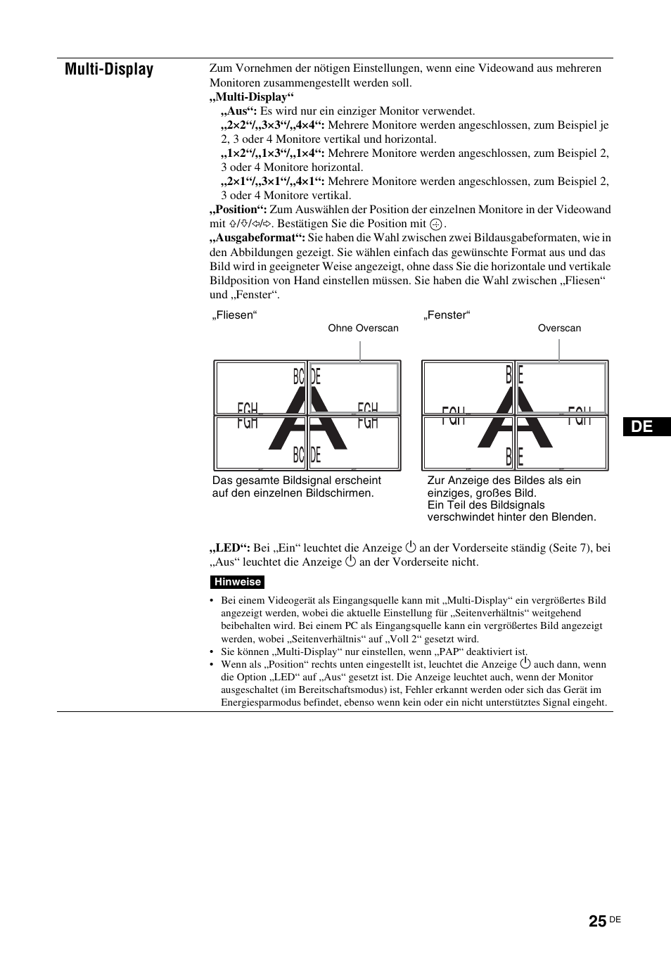 Seite 25, De multi-display | Sony FWD-S42H1 User Manual | Page 157 / 303