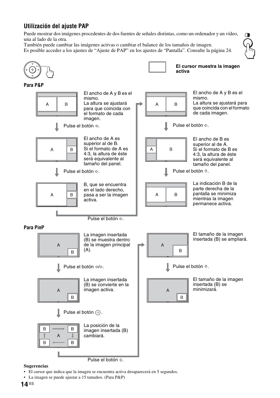 Utilización del ajuste pap | Sony FWD-S42H1 User Manual | Page 190 / 303