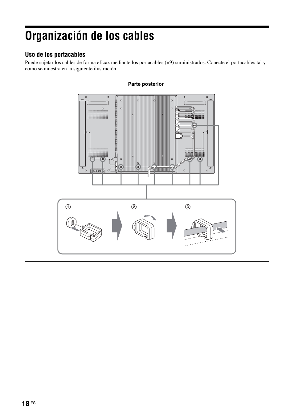Organización de los cables | Sony FWD-S42H1 User Manual | Page 194 / 303