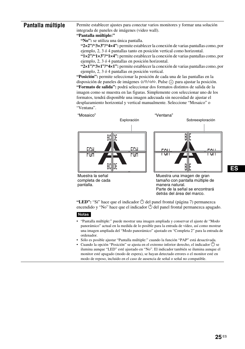 Es pantalla múltiple | Sony FWD-S42H1 User Manual | Page 201 / 303