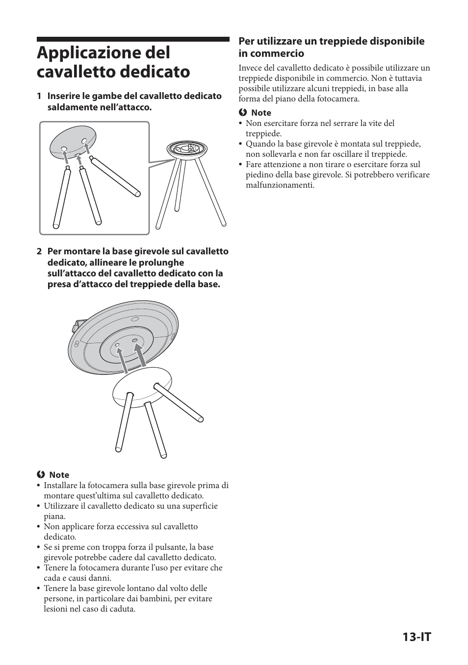 Applicazione del cavalletto dedicato | Sony IPT-DS2 User Manual | Page 115 / 215
