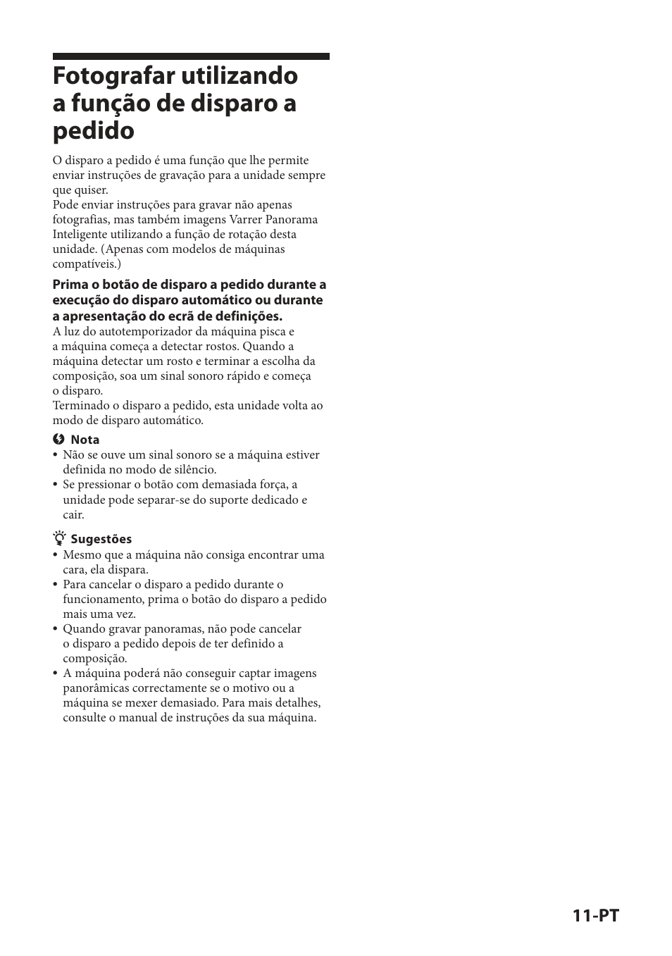 Fotografar utilizando a função de disparo a pedido | Sony IPT-DS2 User Manual | Page 127 / 215