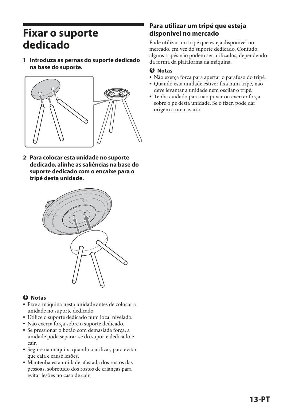 Fixar o suporte dedicado | Sony IPT-DS2 User Manual | Page 129 / 215