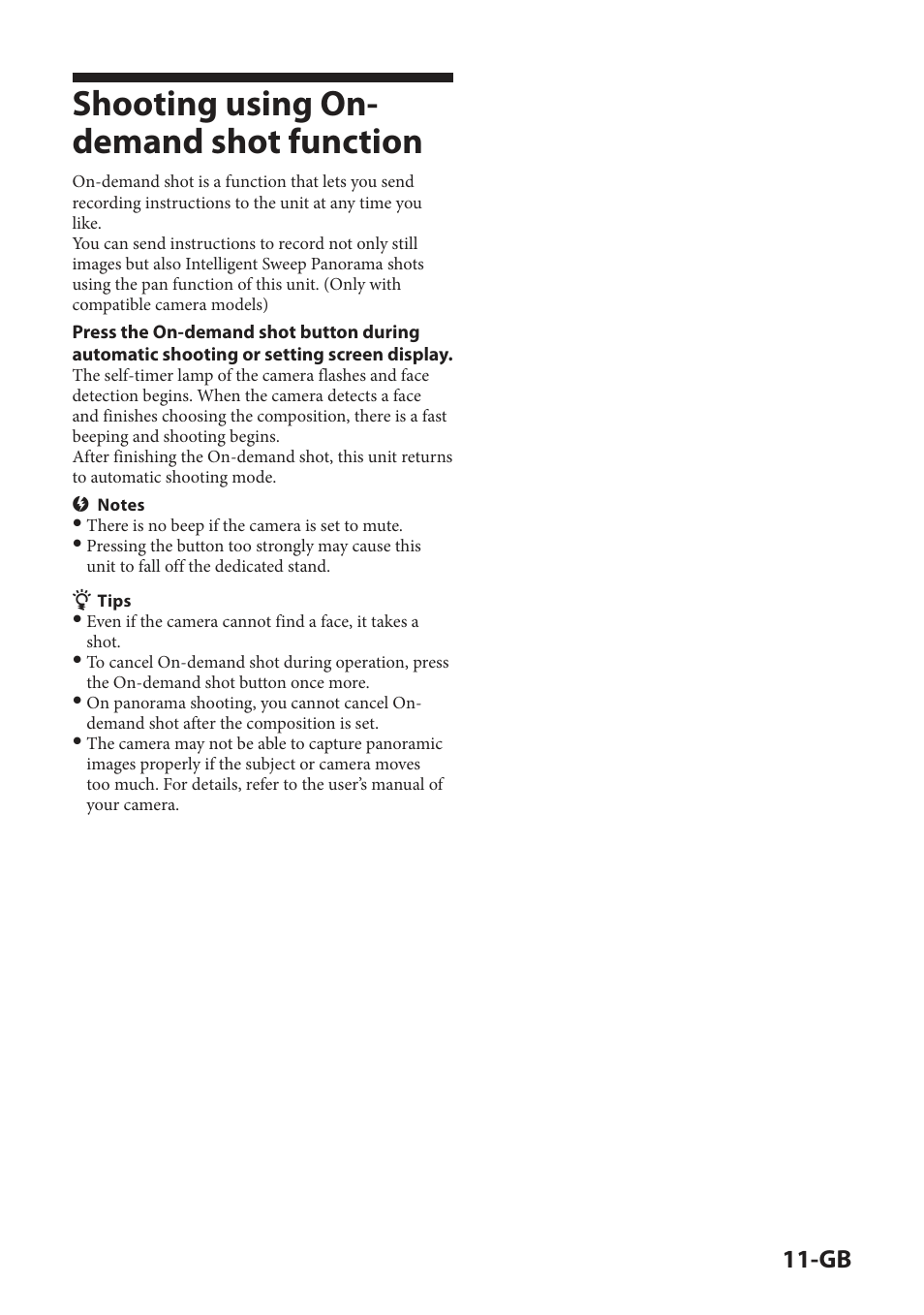 Shooting using on-demand shot function, Shooting using on- demand shot function | Sony IPT-DS2 User Manual | Page 29 / 215