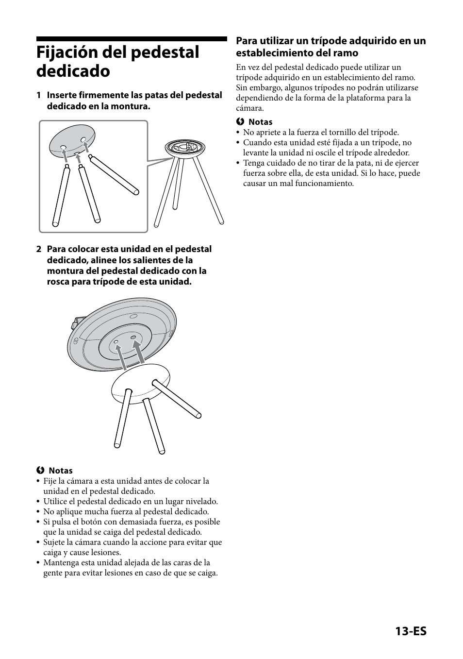 Fijación del pedestal dedicado | Sony IPT-DS2 User Manual | Page 73 / 215