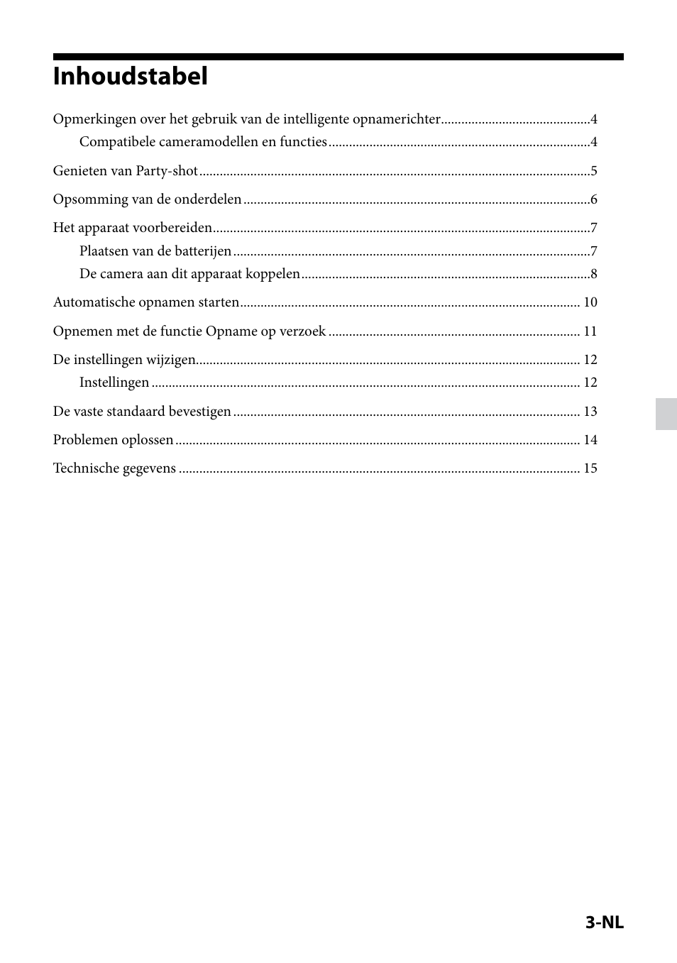 Inhoudstabel | Sony IPT-DS2 User Manual | Page 77 / 215