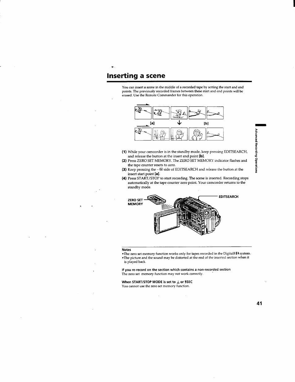 Inserting a scene | Sony DCR-TRV510 User Manual | Page 41 / 136