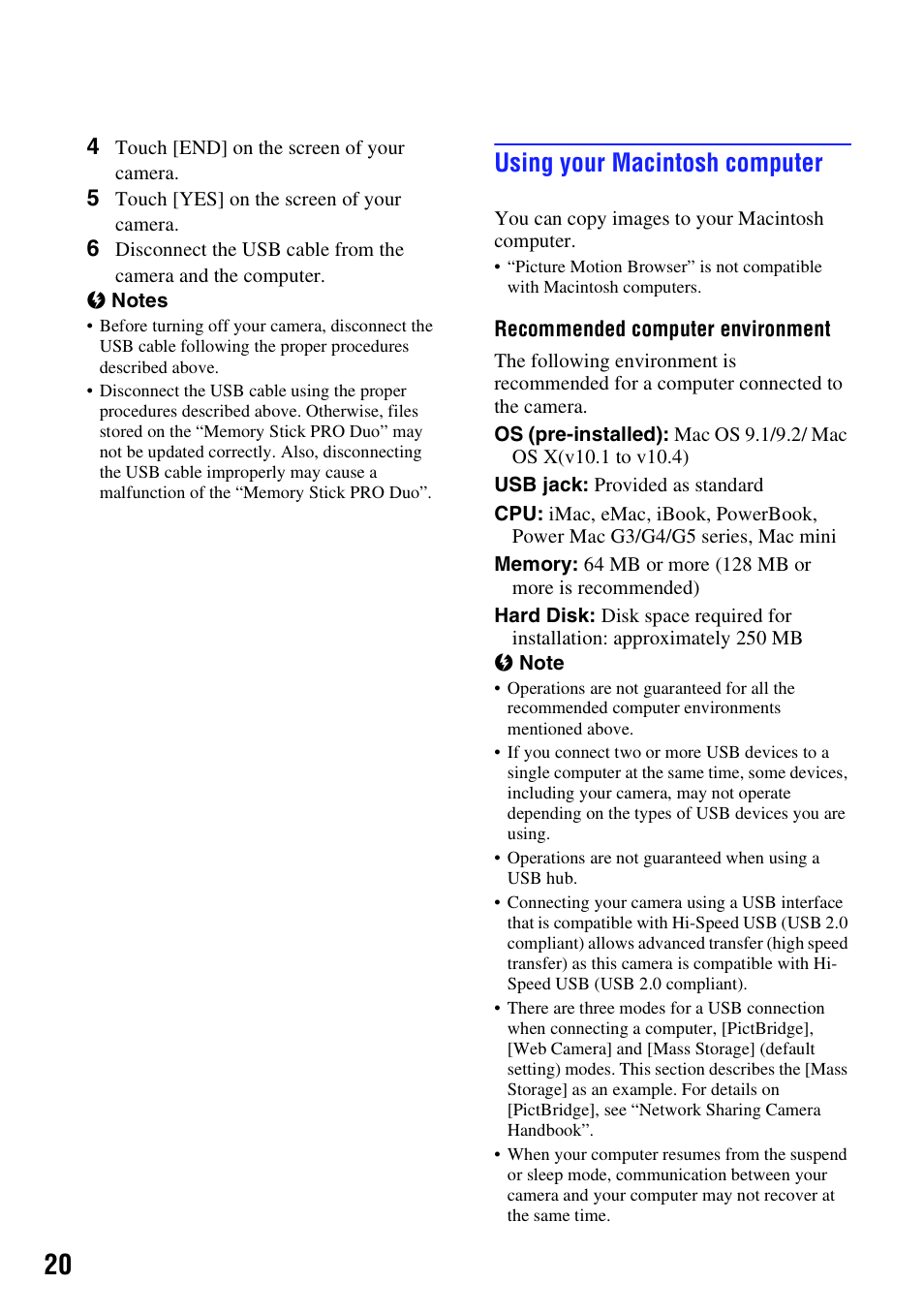 Using your macintosh computer | Sony NSC-GC1 User Manual | Page 20 / 32