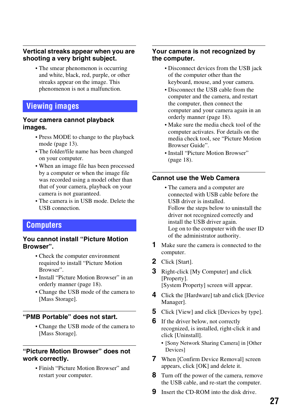 Viewing images, Computers, Viewing images computers | Sony NSC-GC1 User Manual | Page 27 / 32