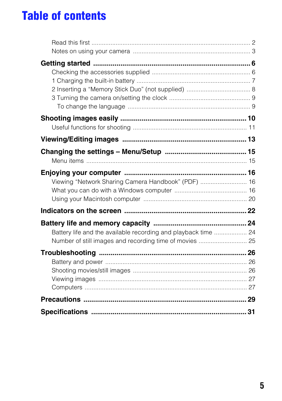 Sony NSC-GC1 User Manual | Page 5 / 32