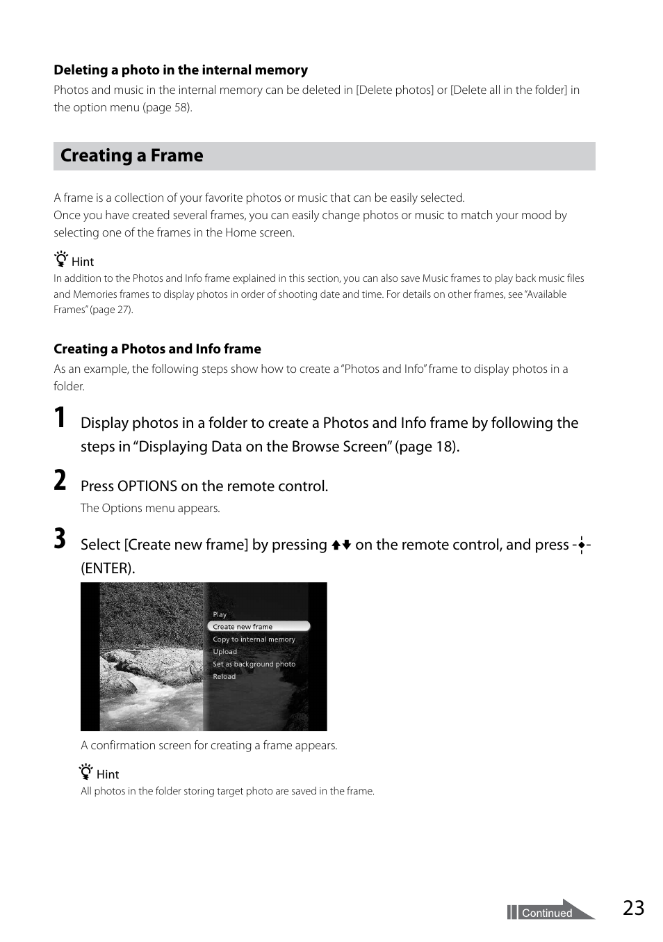 Creating a frame | Sony VGF-CP1U User Manual | Page 23 / 108