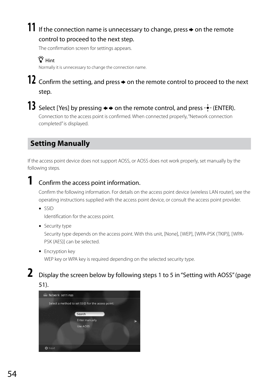 Setting manually | Sony VGF-CP1U User Manual | Page 54 / 108