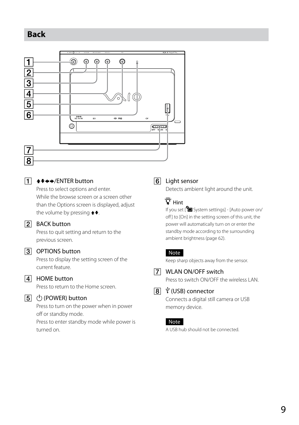 Back | Sony VGF-CP1U User Manual | Page 9 / 108