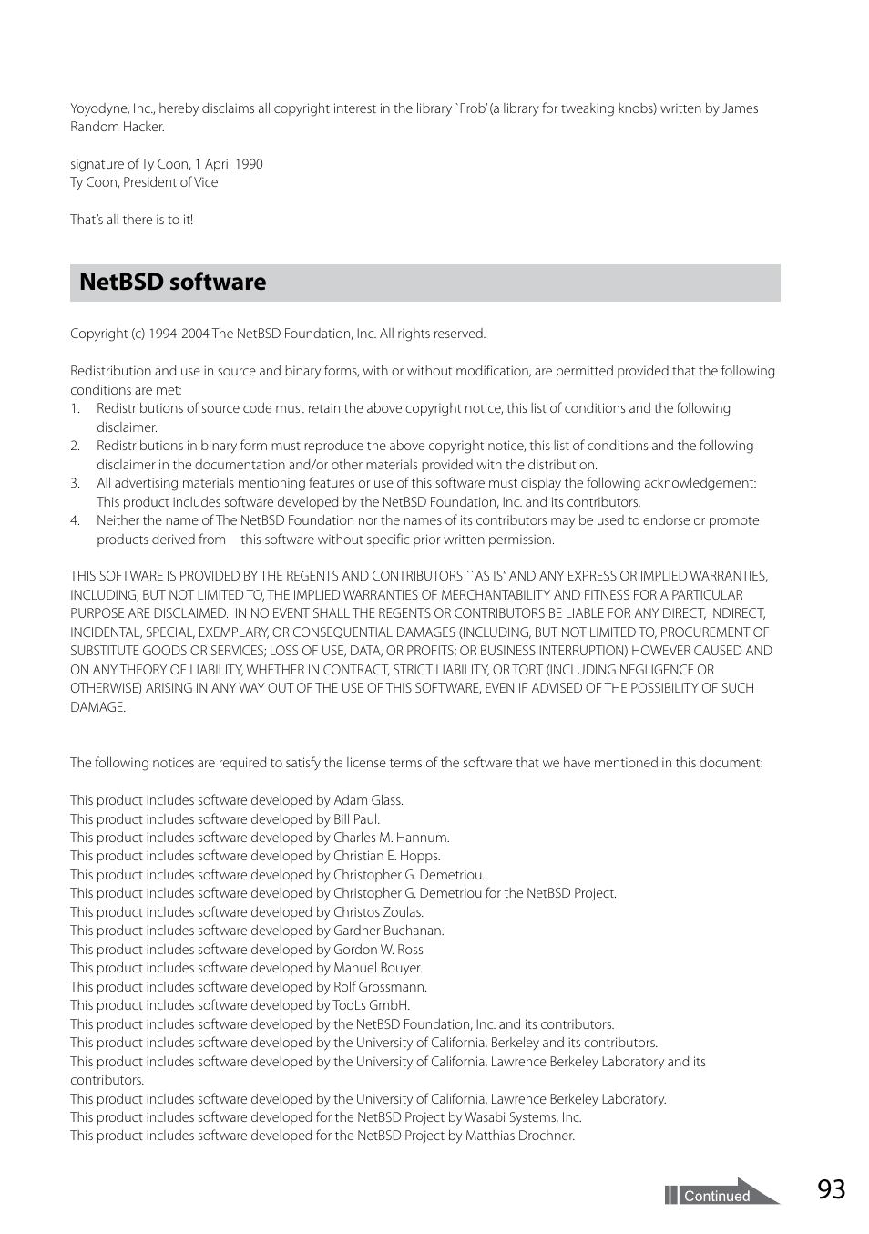 Netbsd software | Sony VGF-CP1U User Manual | Page 93 / 108