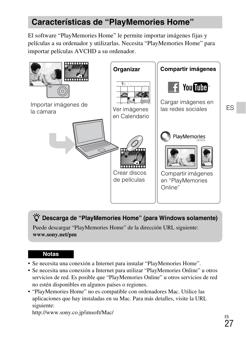 Características de “playmemories home | Sony DSC-RX100M2COS User Manual | Page 105 / 120