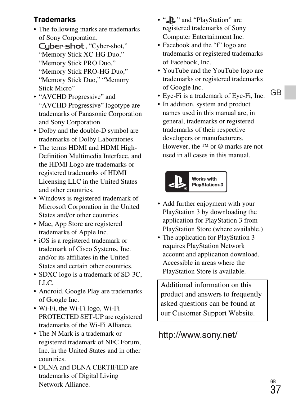 Sony DSC-RX100M2COS User Manual | Page 37 / 120