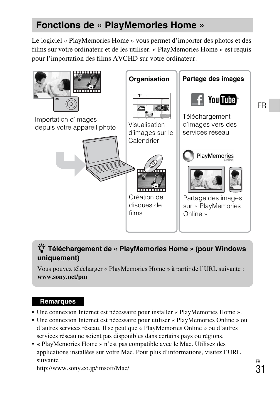 Fonctions de « playmemories home | Sony DSC-RX100M2COS User Manual | Page 67 / 120