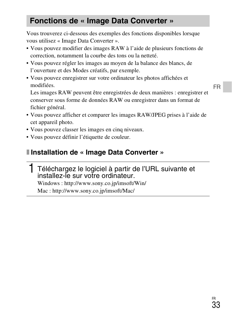 Fonctions de « image data converter | Sony DSC-RX100M2COS User Manual | Page 69 / 120