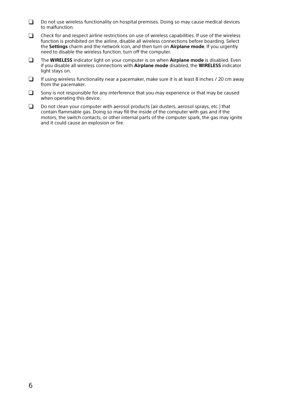 Sony SVE11125CXB User Manual | Page 6 / 24