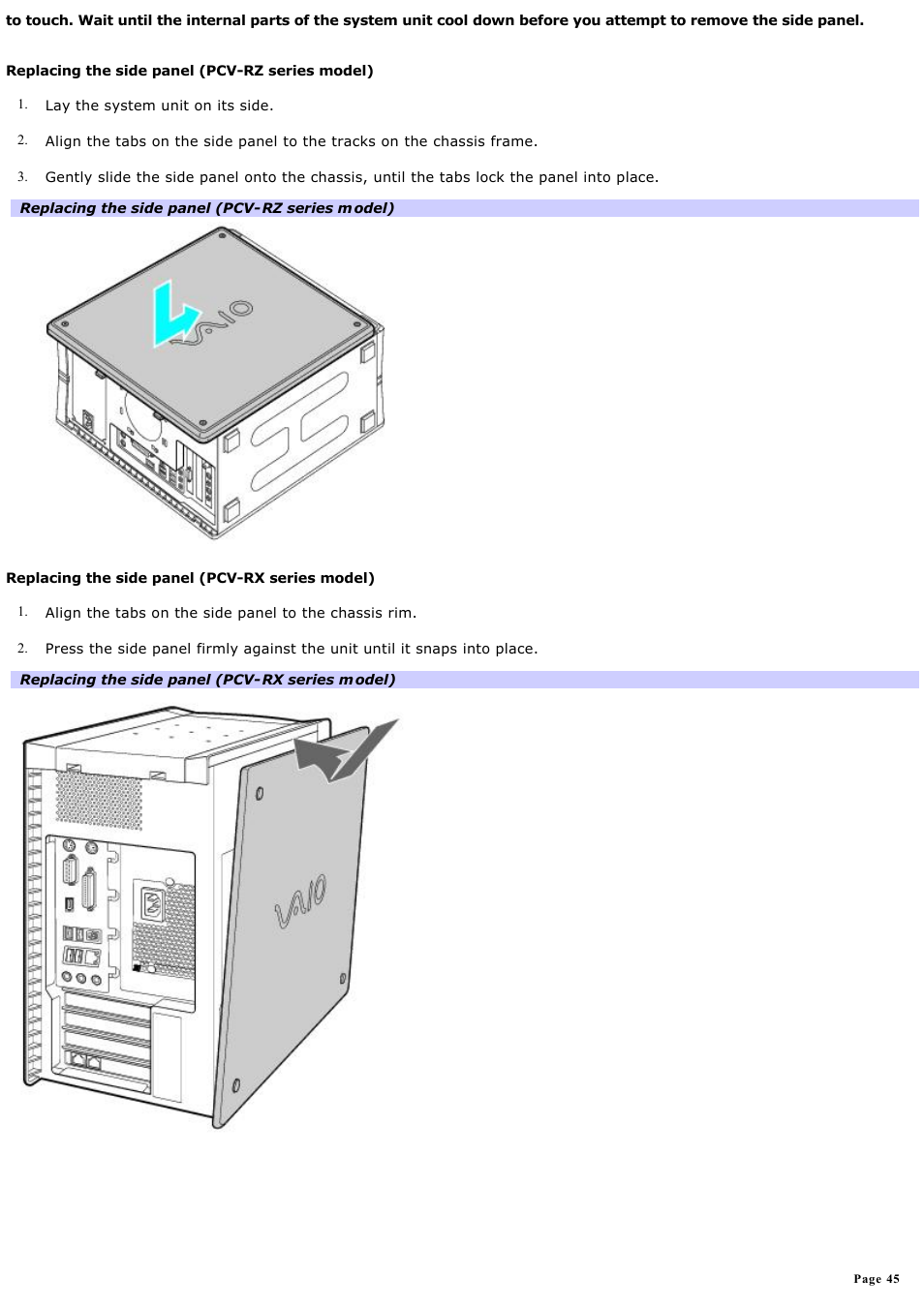 Sony PCV-RZ20C User Manual | Page 45 / 87