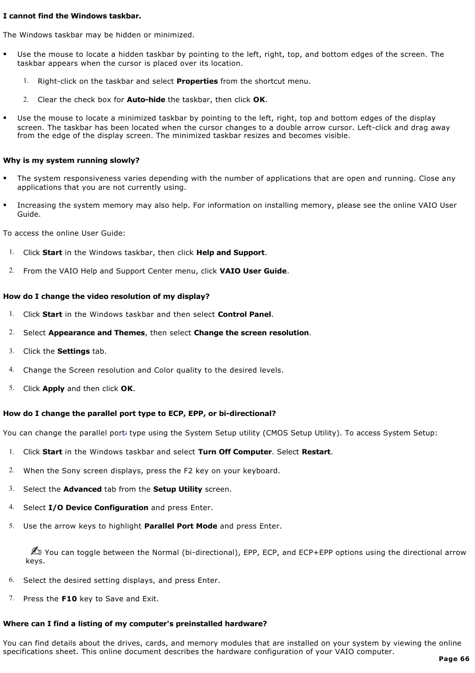 Sony PCV-RZ20C User Manual | Page 66 / 87