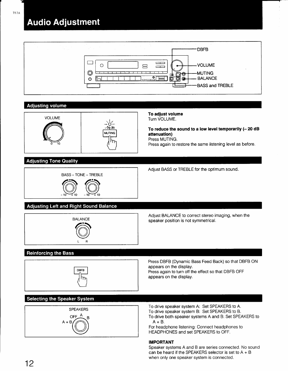 Audio adjustment | Sony STR-AV770X User Manual | Page 12 / 27