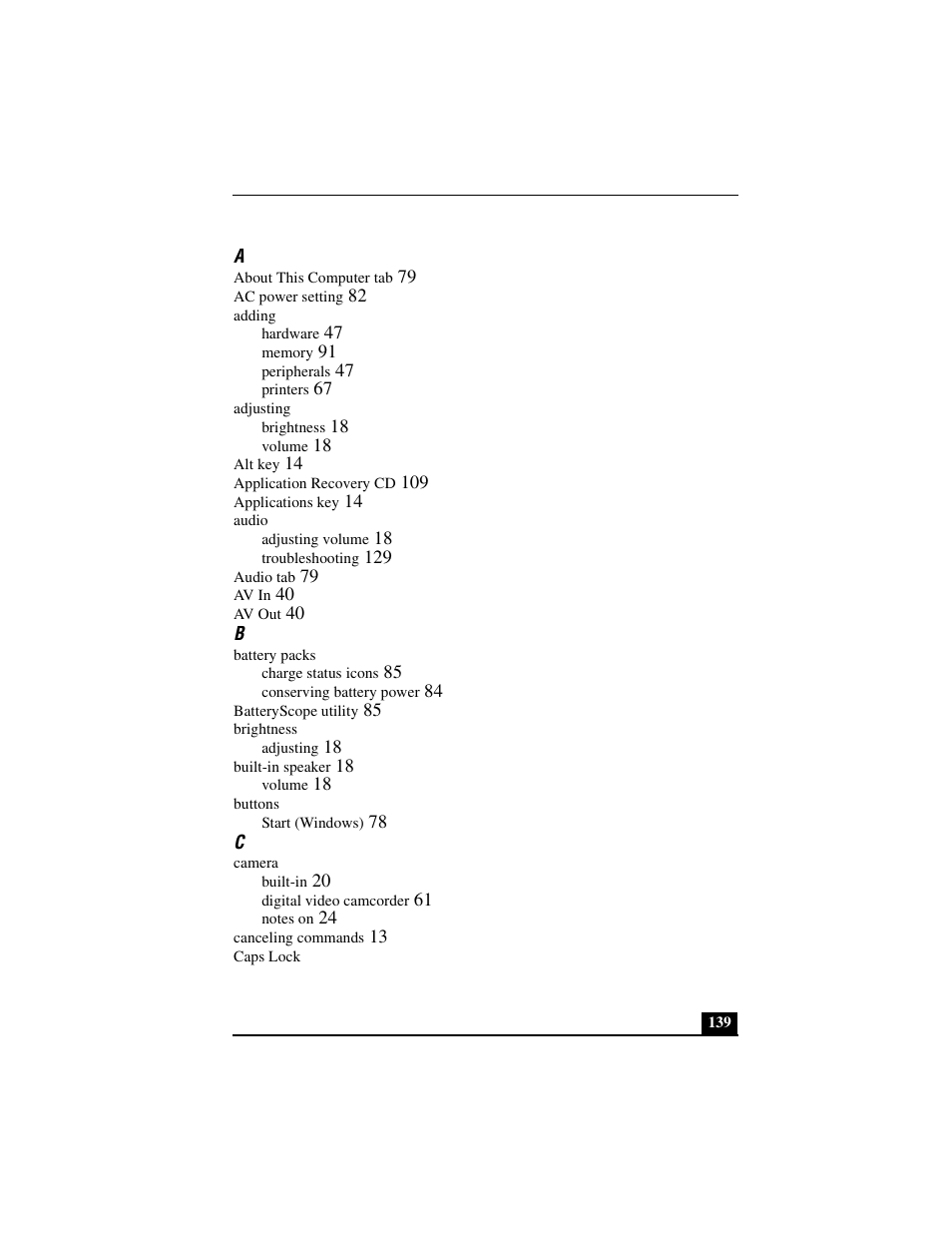 Sony PCG-C1MVMP User Manual | Page 139 / 147