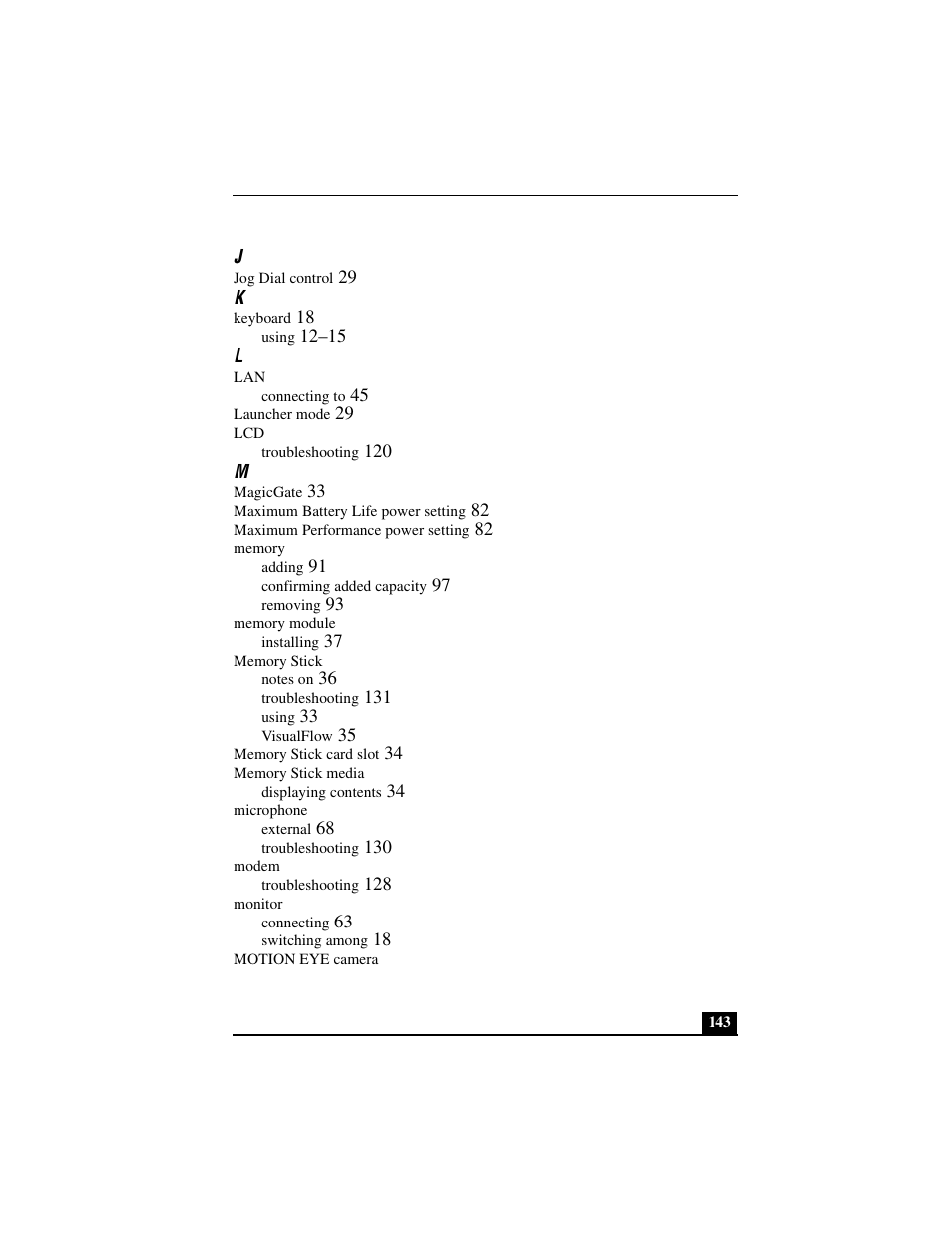 Sony PCG-C1MVMP User Manual | Page 143 / 147