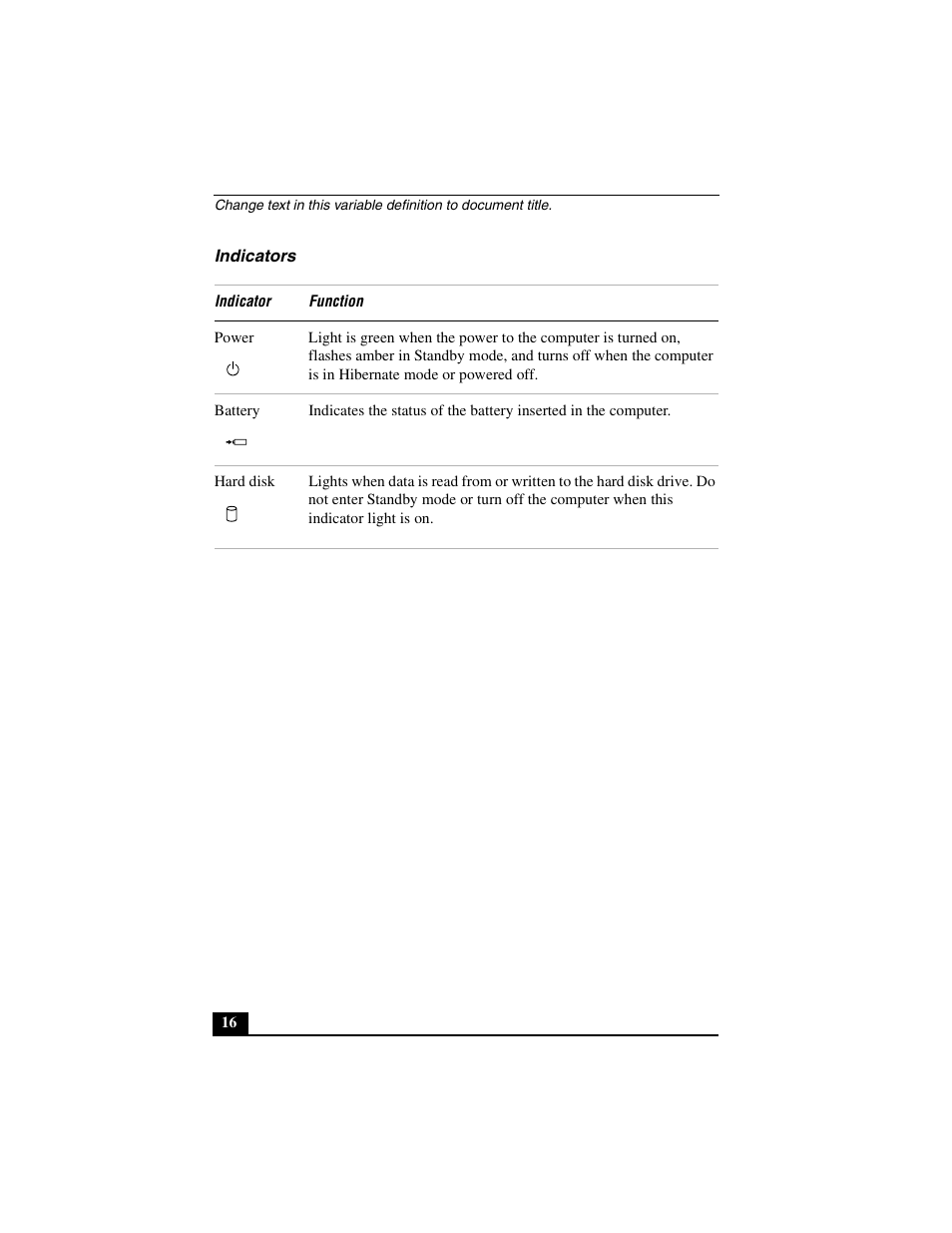 Indicators | Sony PCG-C1MVMP User Manual | Page 16 / 147