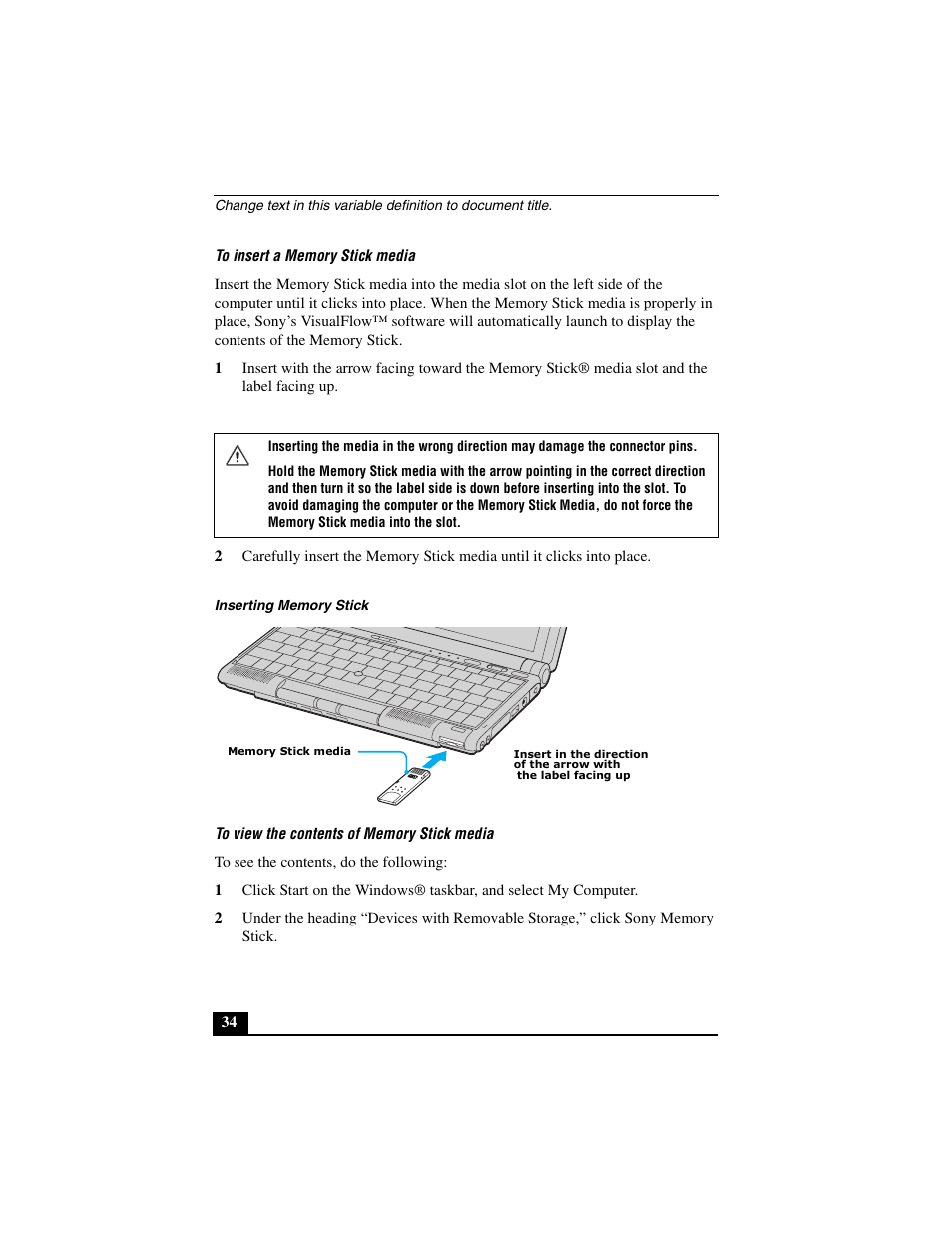 Sony PCG-C1MVMP User Manual | Page 34 / 147