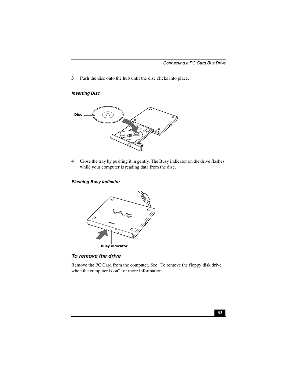 To remove the drive | Sony PCG-C1MVMP User Manual | Page 53 / 147