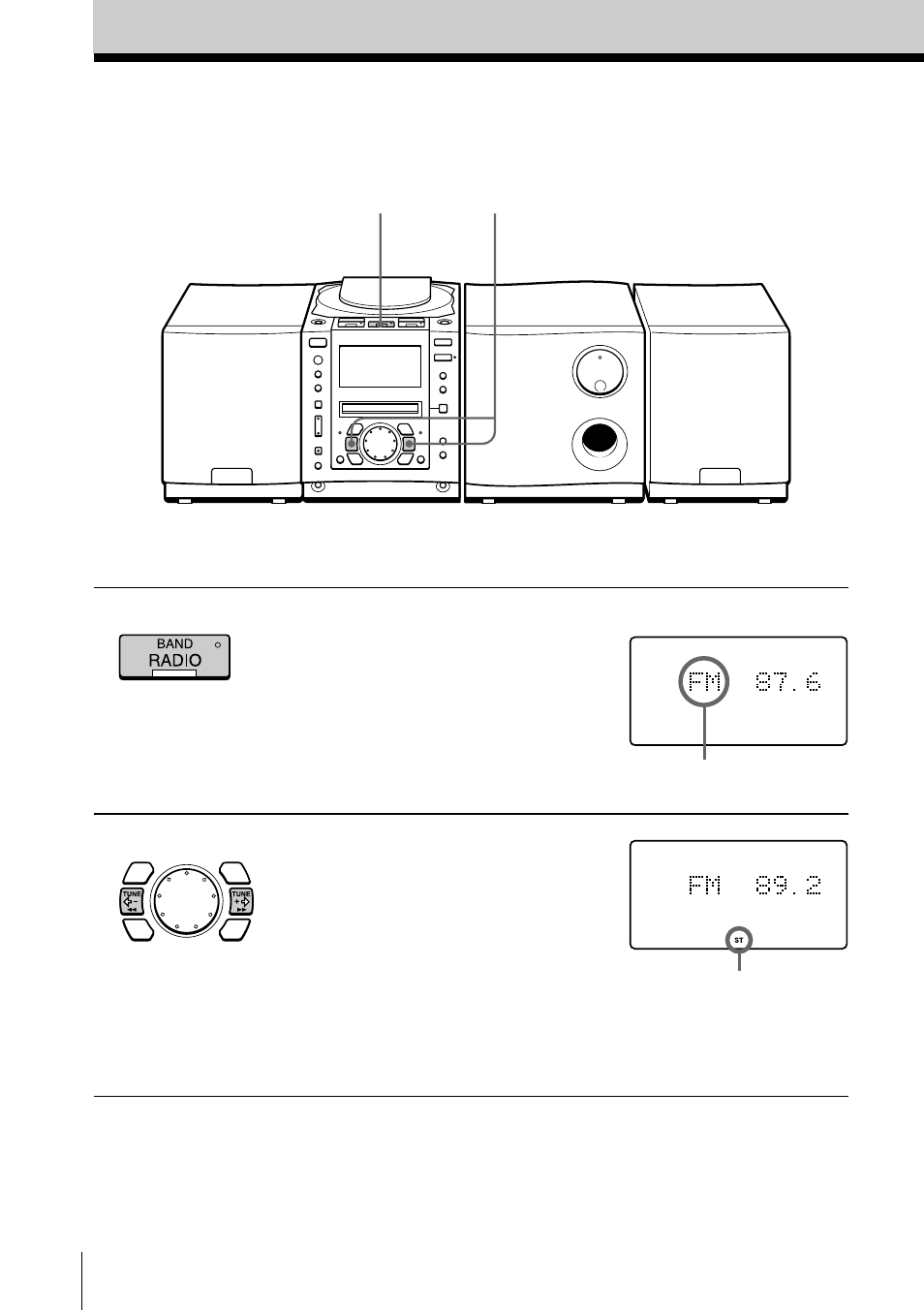 Listening to the radio | Sony PMC-MD55 User Manual | Page 10 / 76