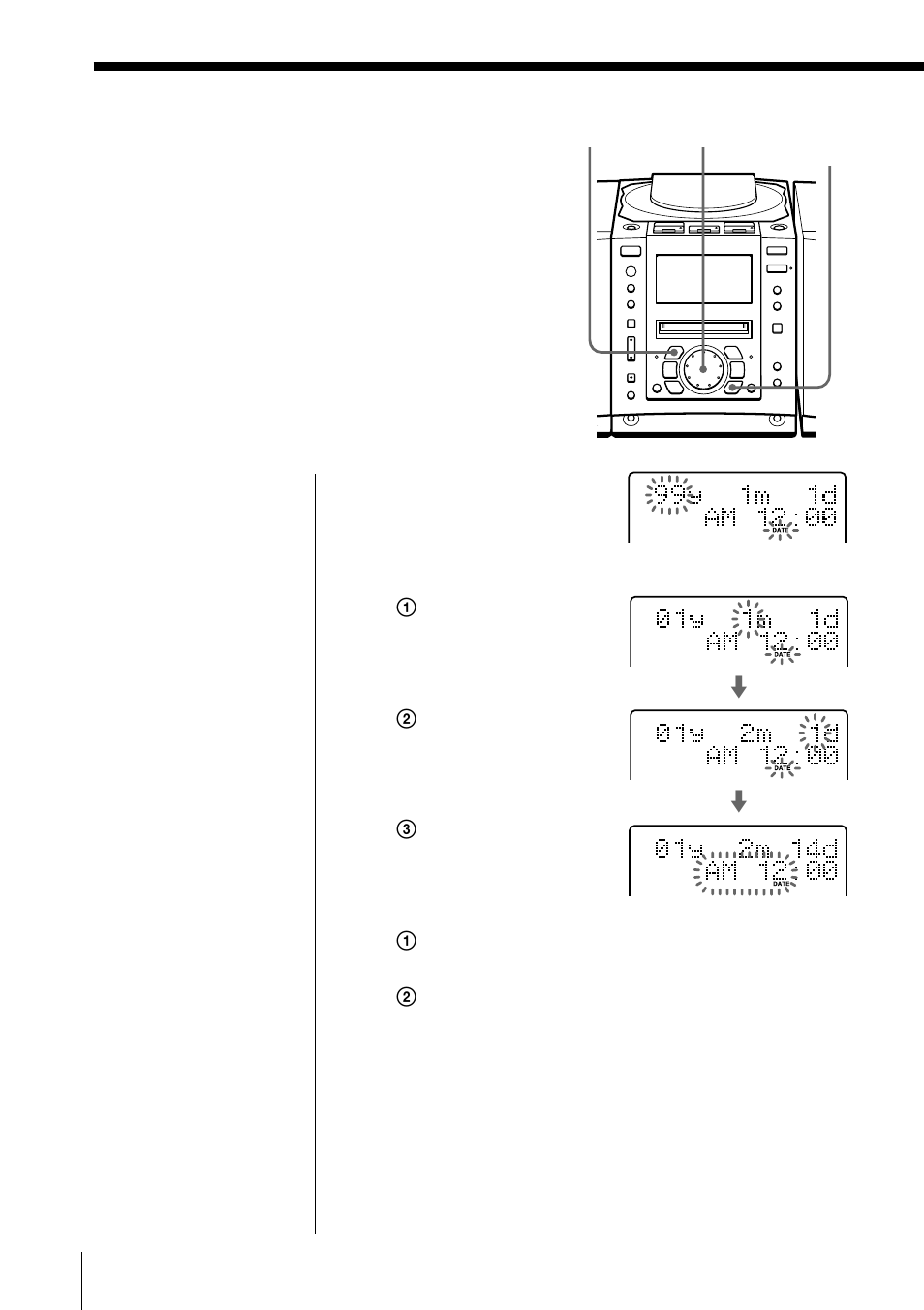 The timer, Setting the clock | Sony PMC-MD55 User Manual | Page 46 / 76