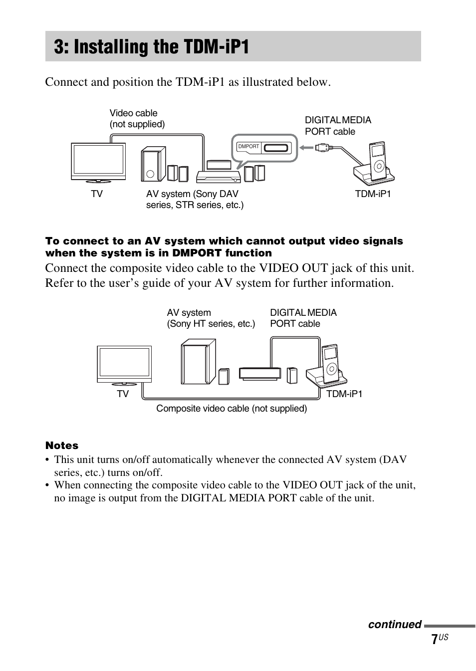 Installing the tdm-ip1 | Sony TDM-iP1 User Manual | Page 7 / 56