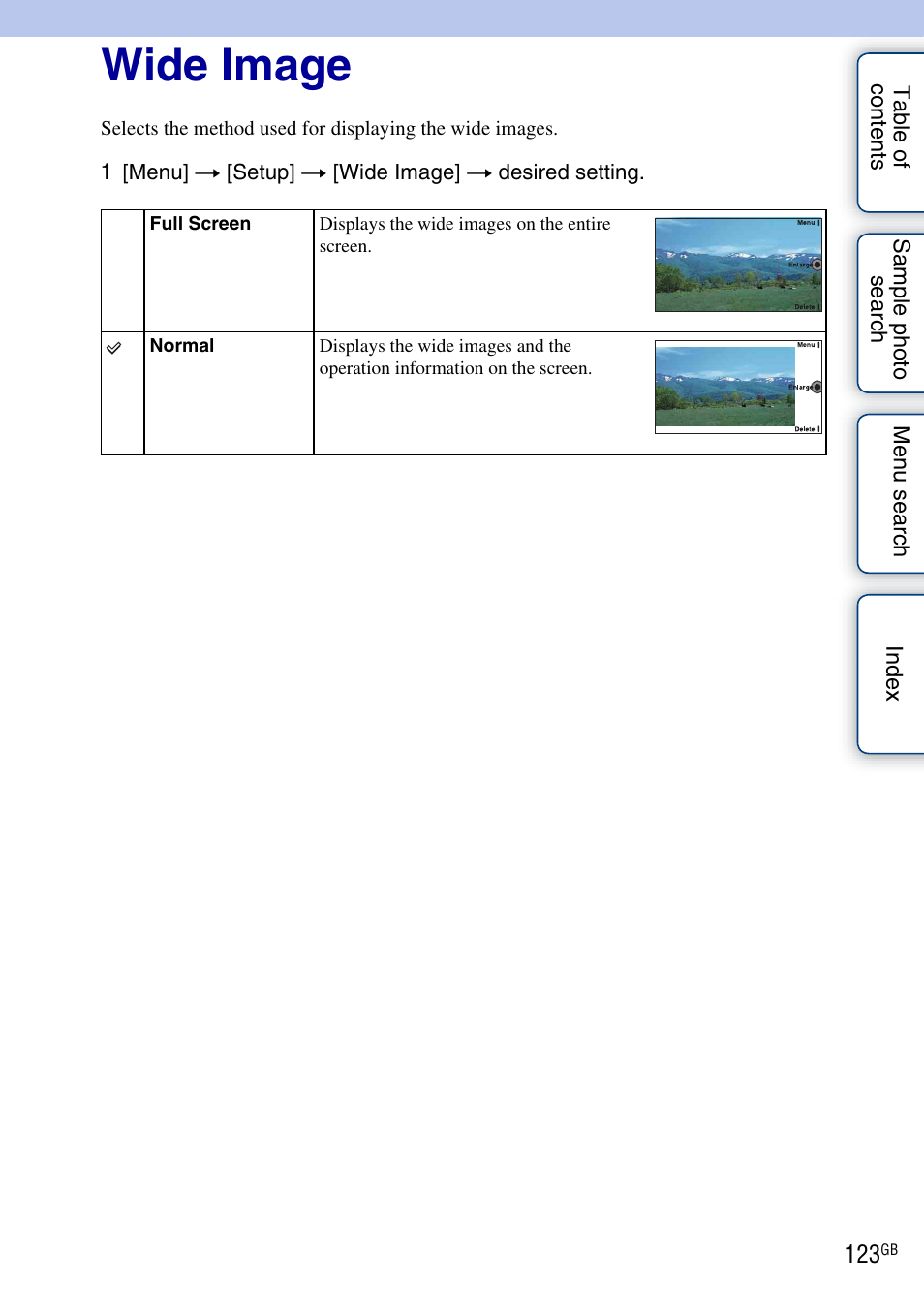 Wide image | Sony NEX-C3A User Manual | Page 123 / 170