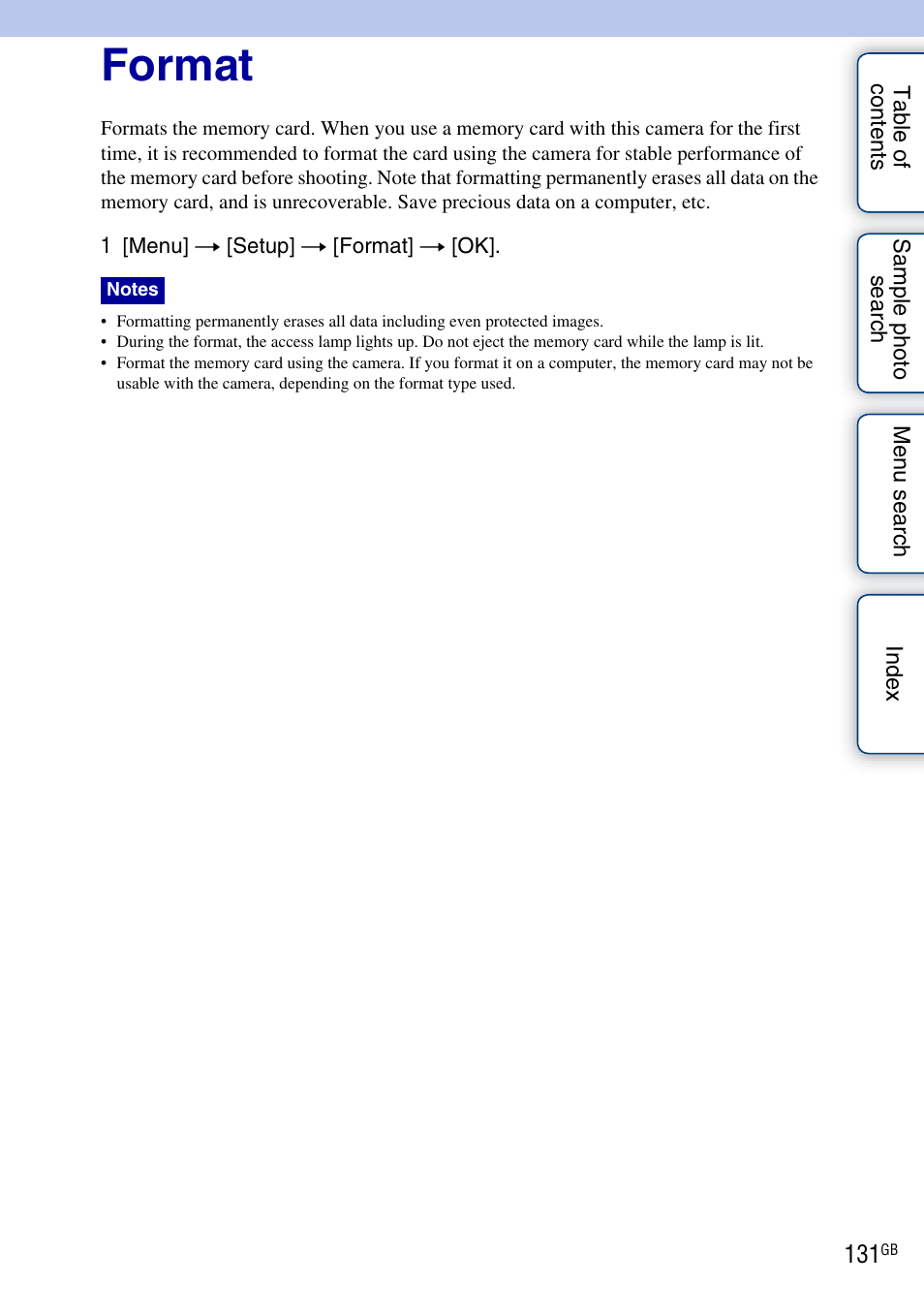 Format | Sony NEX-C3A User Manual | Page 131 / 170