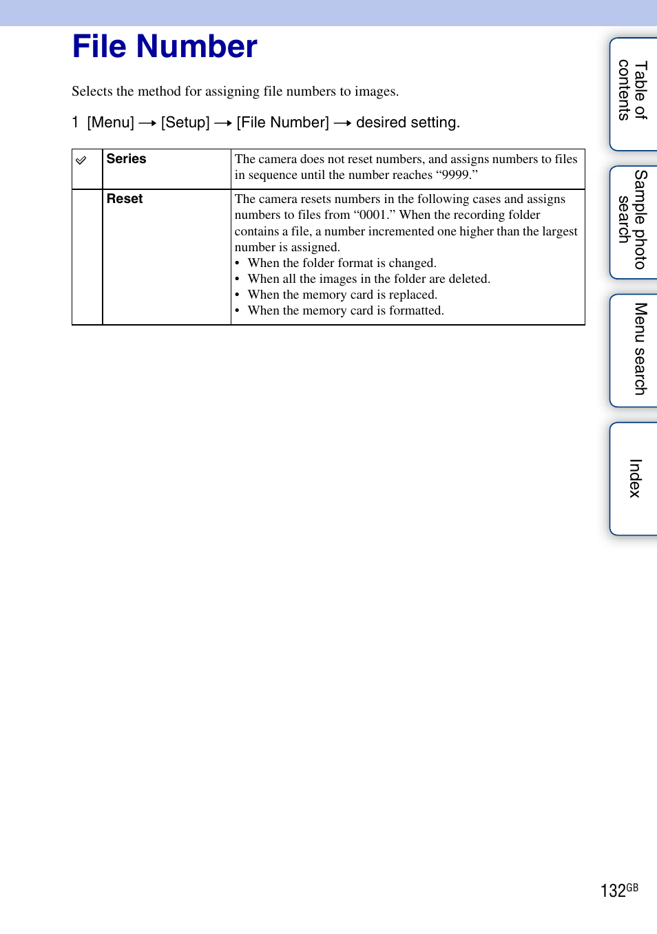 File number | Sony NEX-C3A User Manual | Page 132 / 170