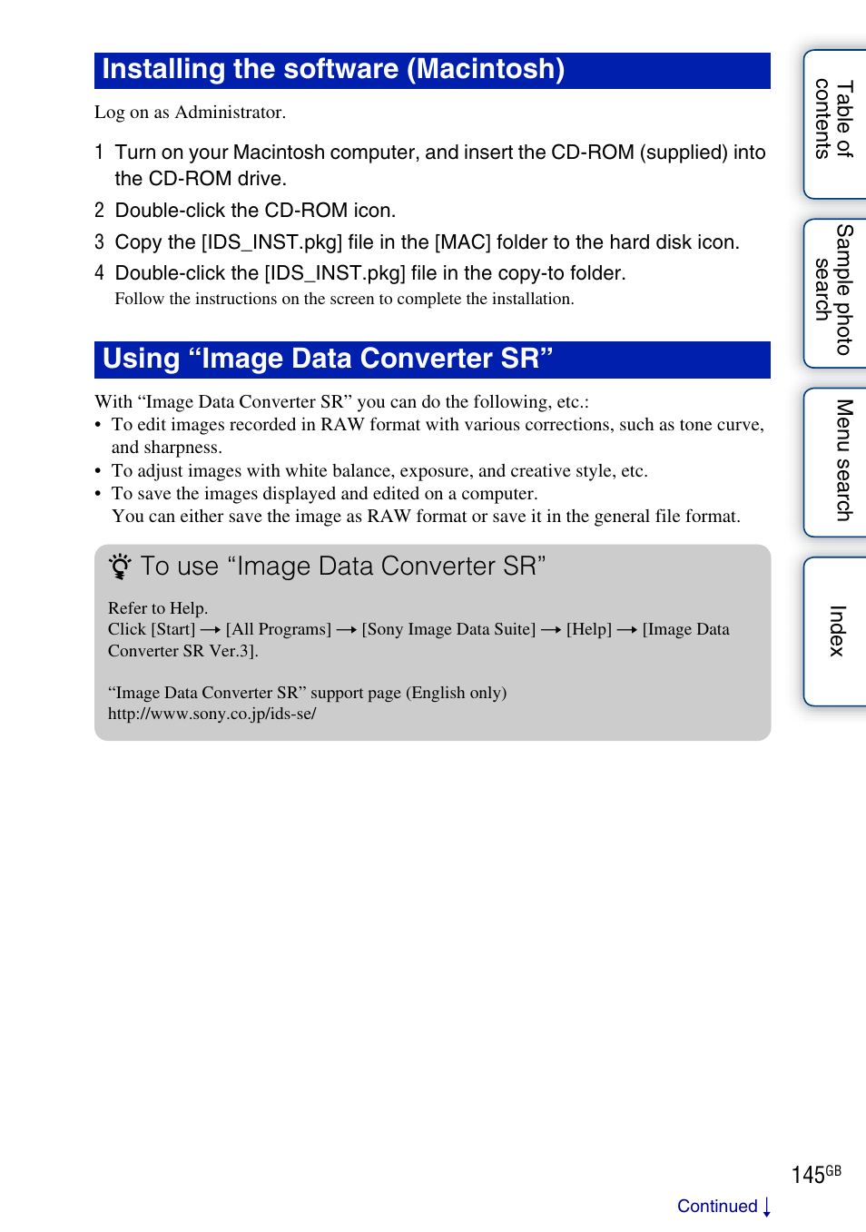 Sony NEX-C3A User Manual | Page 145 / 170