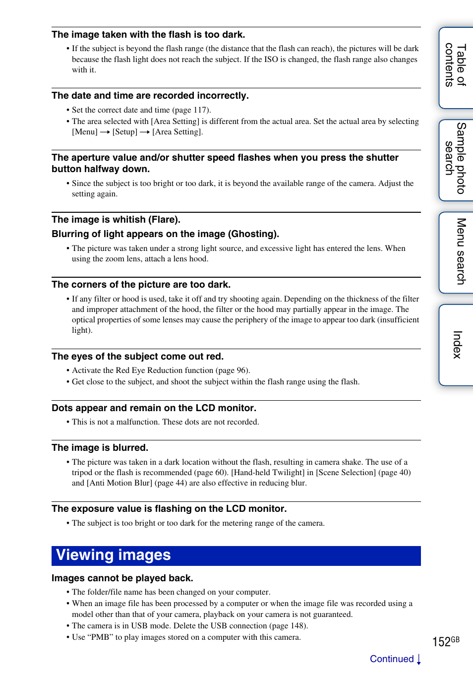 Viewing images | Sony NEX-C3A User Manual | Page 152 / 170