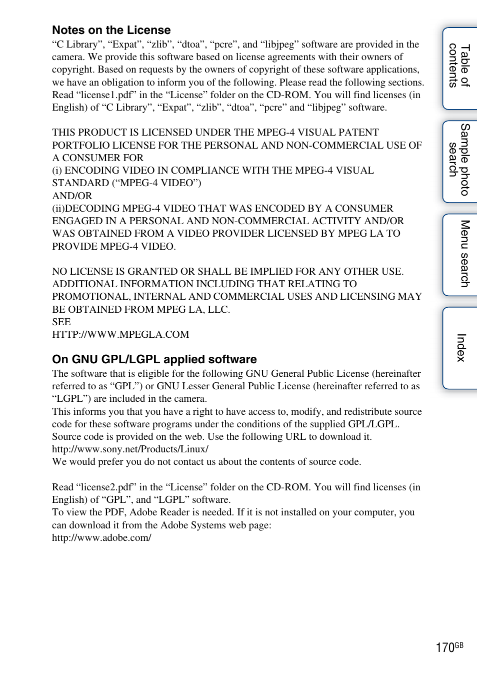 Sony NEX-C3A User Manual | Page 170 / 170