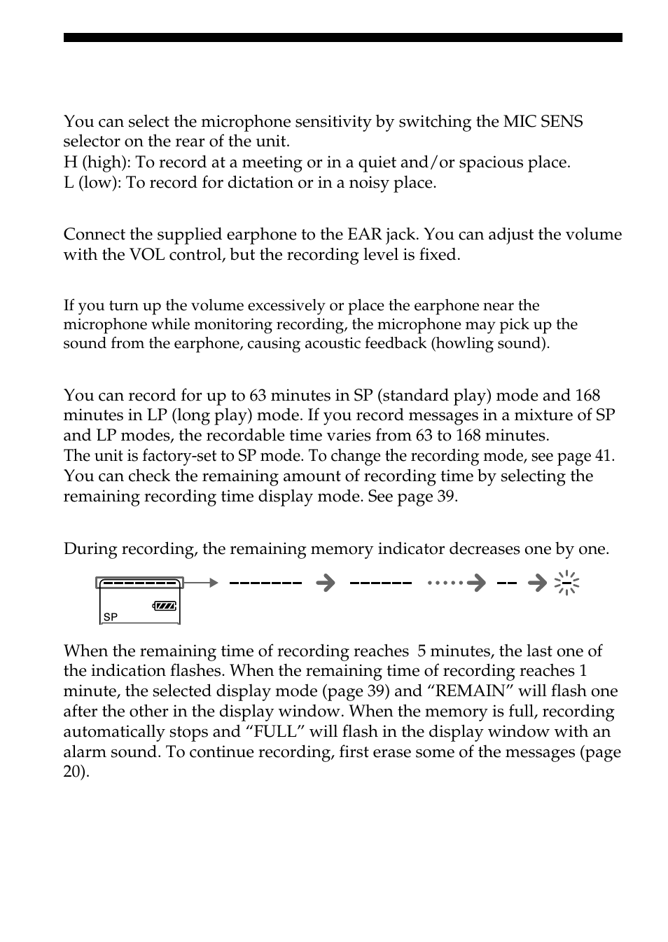 Recording messages (continued) | Sony ICD-BP100 User Manual | Page 14 / 68