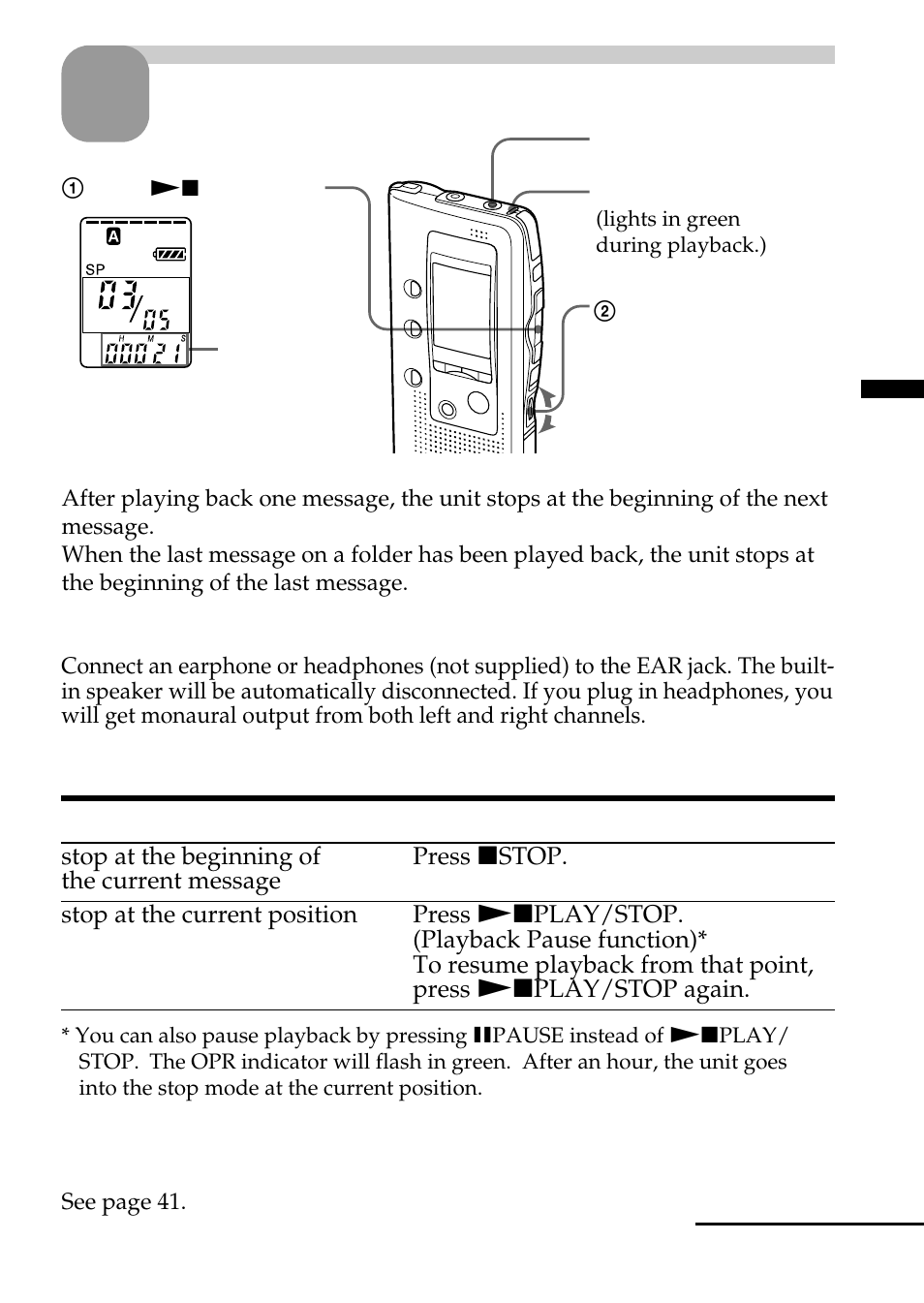Start playback | Sony ICD-BP100 User Manual | Page 17 / 68