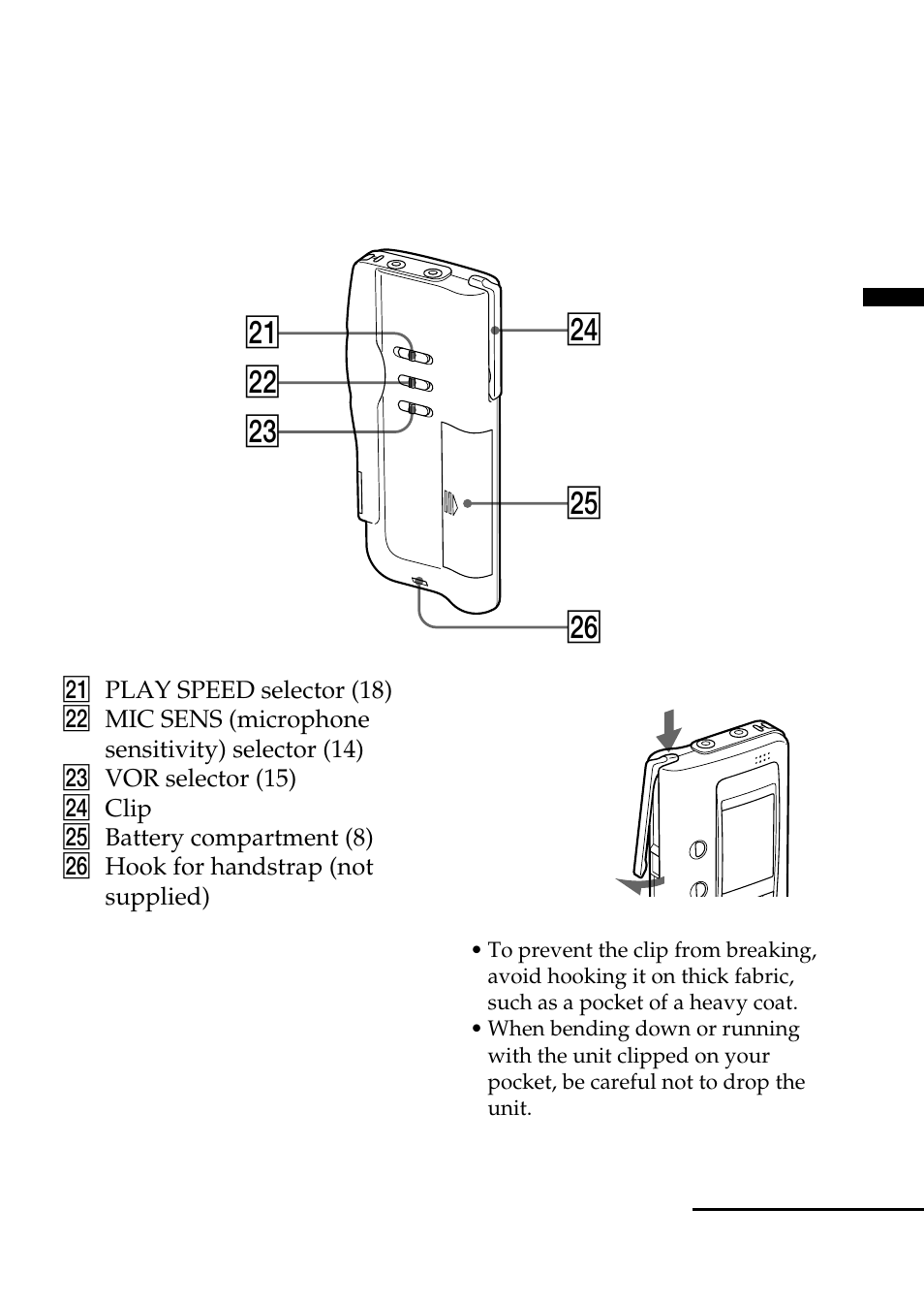 Rear wh wg wf wa ws wd | Sony ICD-BP100 User Manual | Page 63 / 68