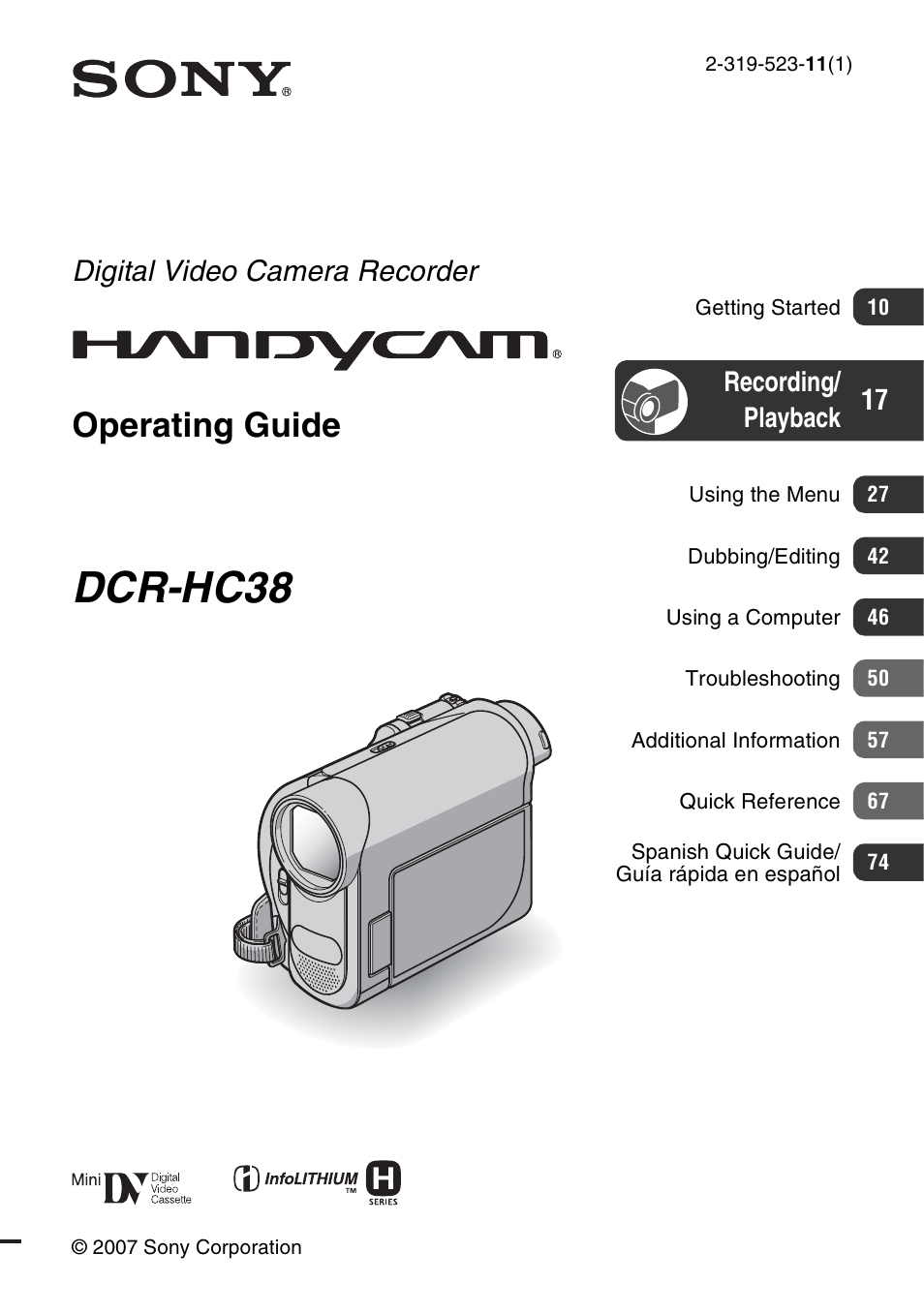 Sony DCR-HC38 User Manual | 84 pages