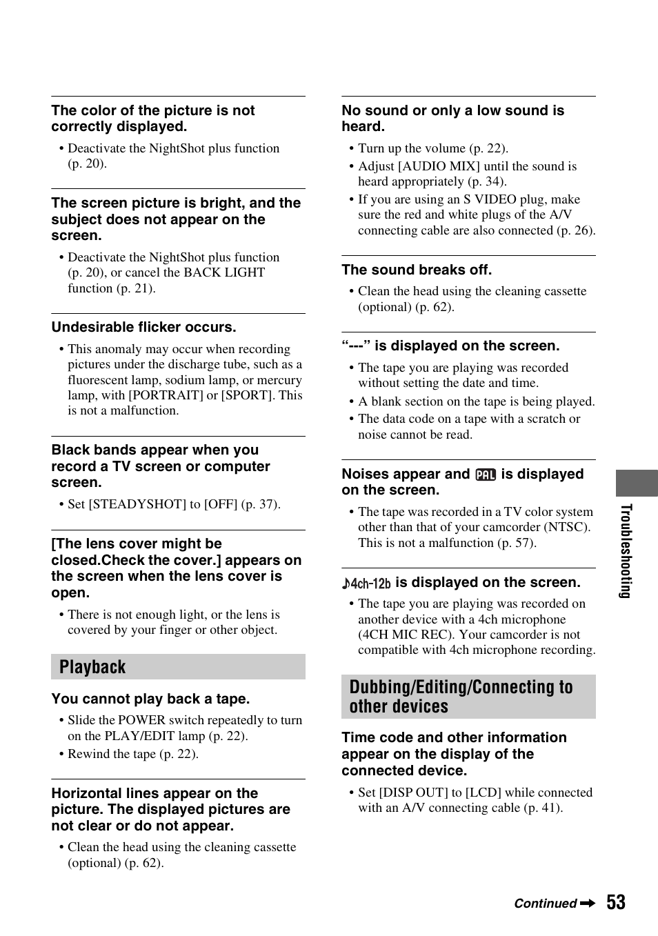 Sony DCR-HC38 User Manual | Page 53 / 84