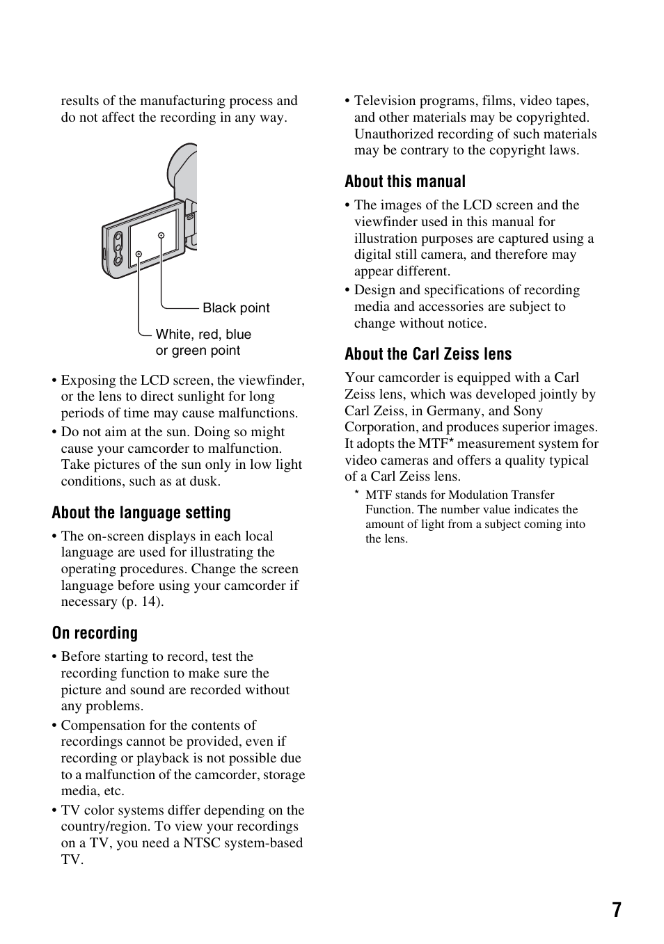 Sony DCR-HC38 User Manual | Page 7 / 84