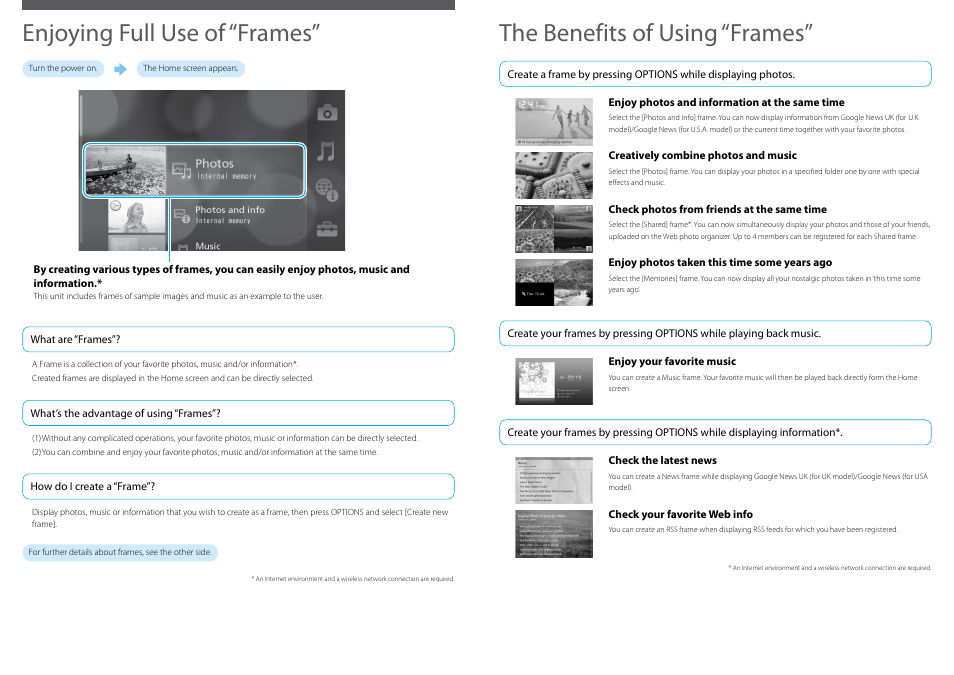 Enjoying full use of “frames, The benefits of using “frames | Sony VGF-CP1 User Manual | Page 2 / 2