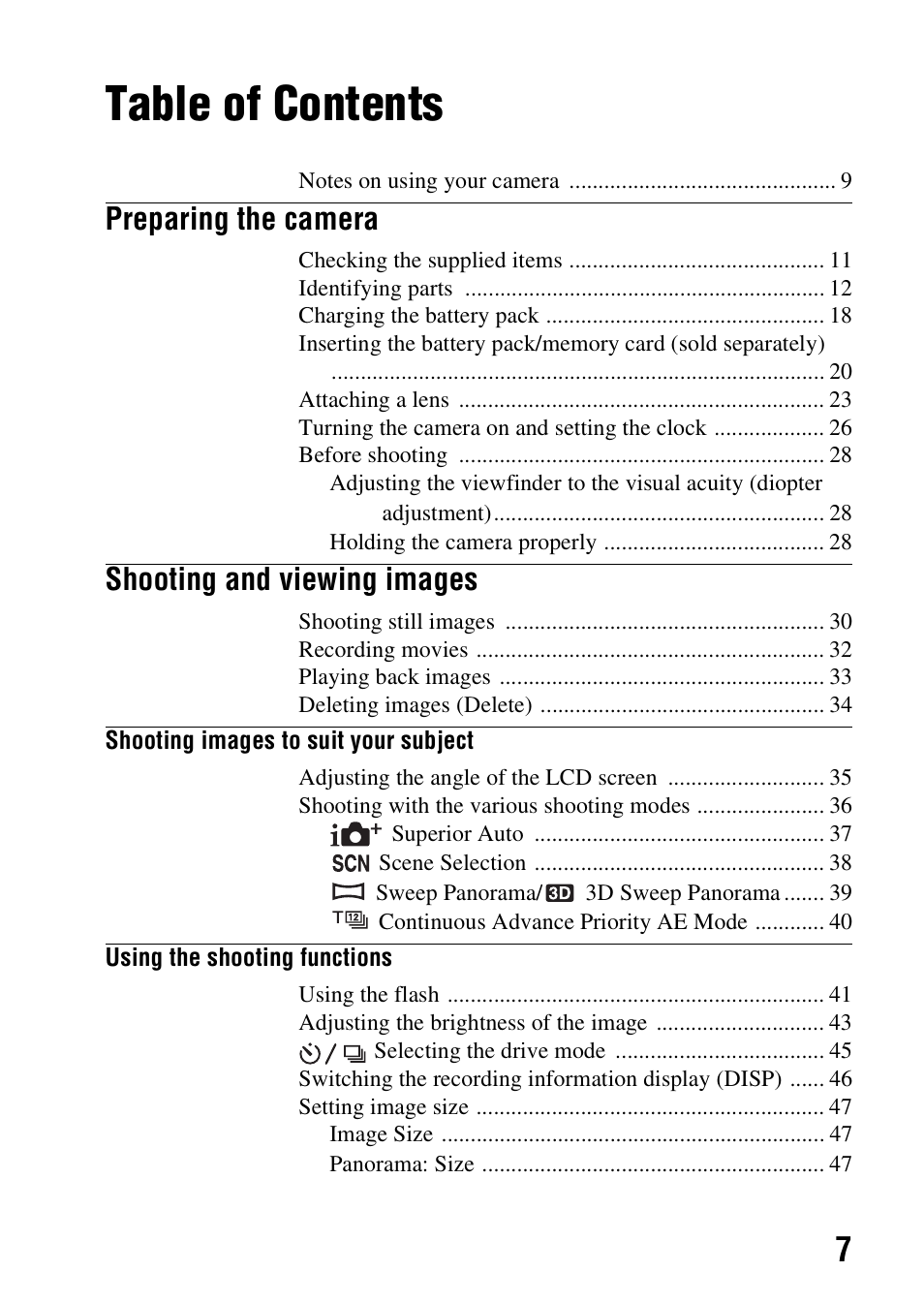 Sony SLT-A57M User Manual | Page 7 / 96