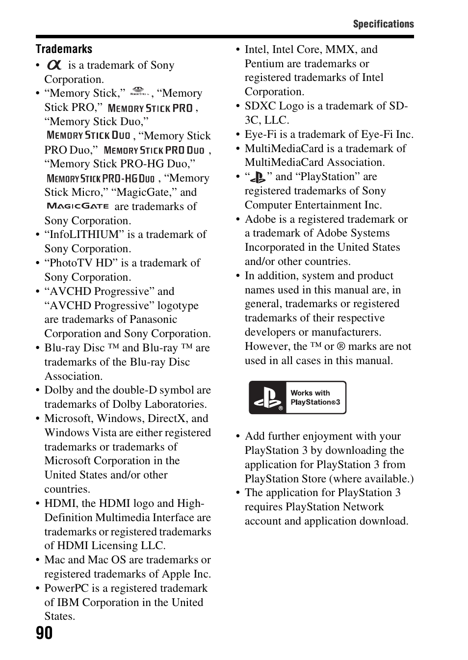 Sony SLT-A57M User Manual | Page 90 / 96